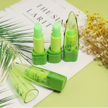 Aloe Vera Lip Balm, Magic Temperature Color Change Lipstick, Hydrating & Moisturizing