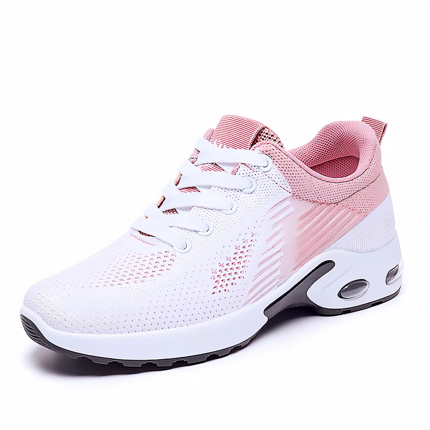 Breathable Lace-up Running Shoes for Women, Air Cushion Athletic Sneakers with Lightweight Mesh, Outdoor Sports Training Shoes