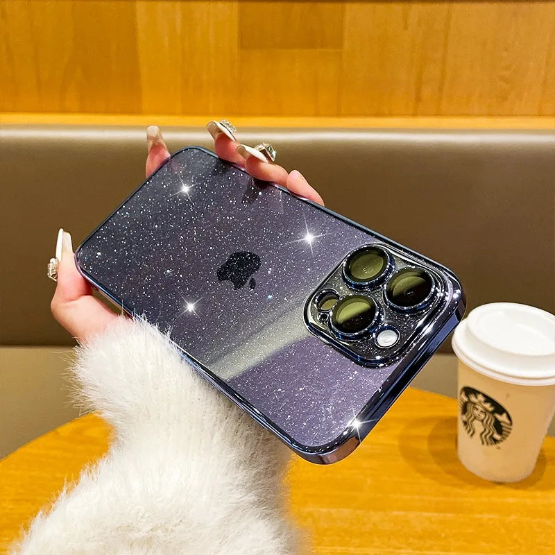 Luxury Transparent Bling Glitter Plating Phone Case