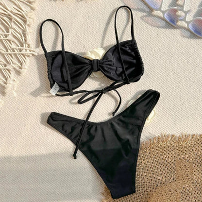 Bikini 2024 Women Lace-up Swimsuits