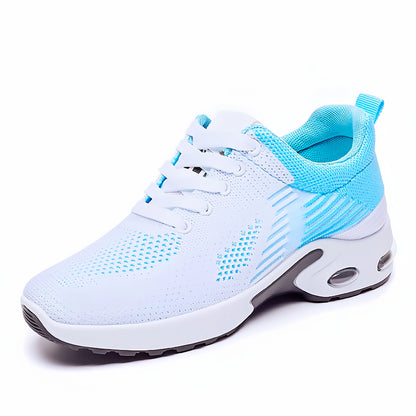 Breathable Lace-up Running Shoes for Women, Air Cushion Athletic Sneakers with Lightweight Mesh, Outdoor Sports Training Shoes