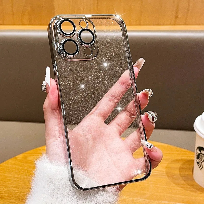 Luxury Transparent Bling Glitter Plating Phone Case