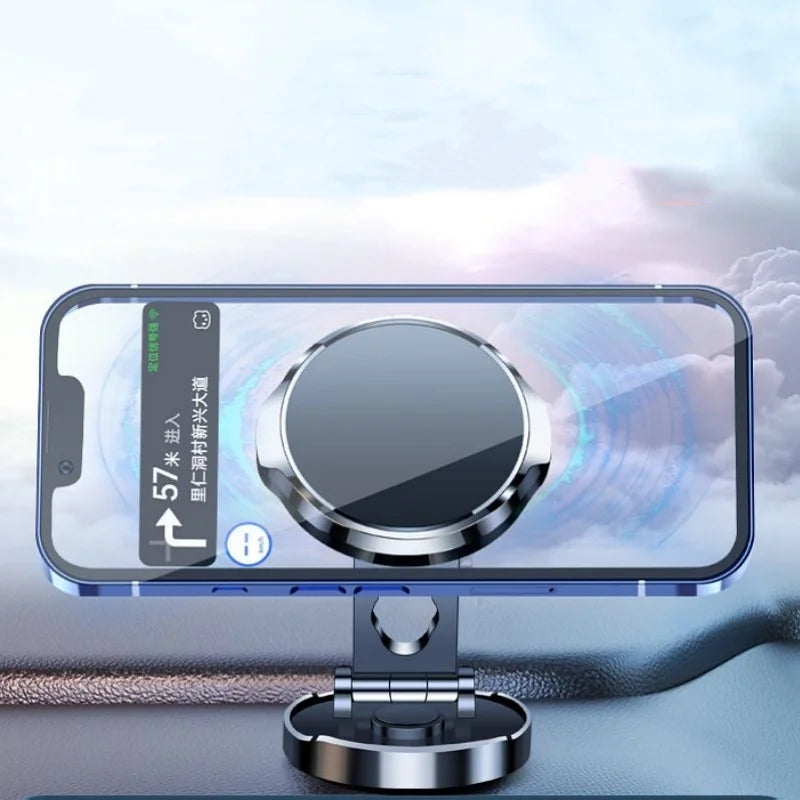 Round Folding Magnetic Car Holder 360 Degree Rotatable Mobile Phone Bracket Mount Strong Magnet Support For iPhone Samsung Stand