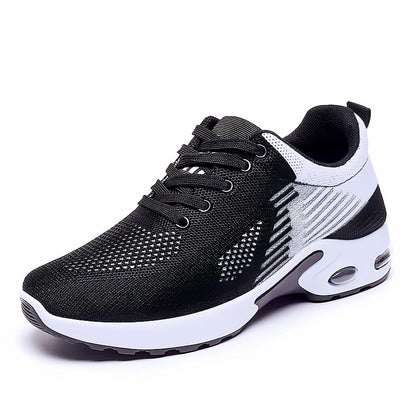 Breathable Lace-up Running Shoes for Women, Air Cushion Athletic Sneakers with Lightweight Mesh, Outdoor Sports Training Shoes